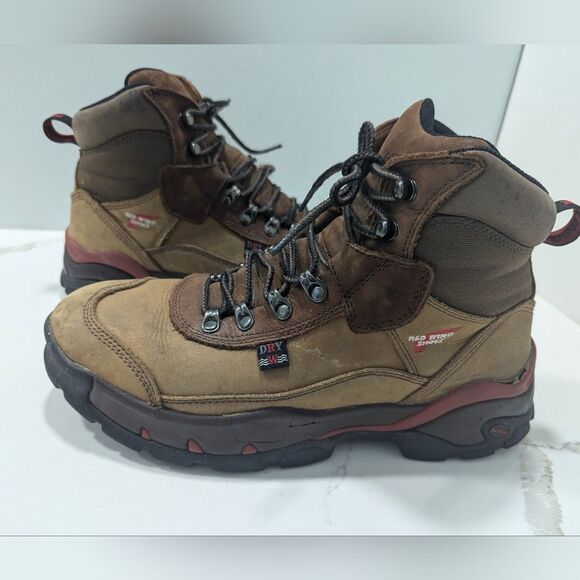 Red Wing leather brown steel toe waterproof work construction boots size 8.5 - Picture 10 of 15